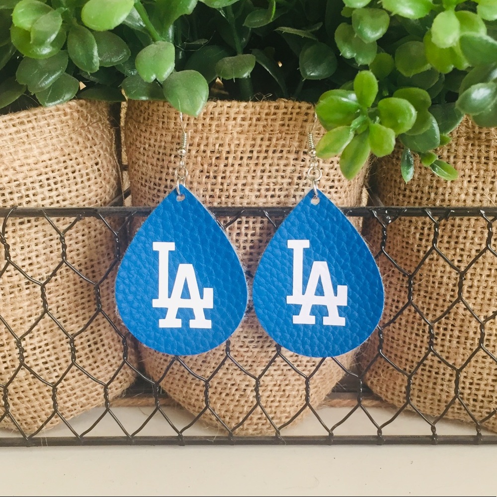 PRICE DROP SALE LA Dodger Earrings faux leather